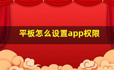 平板怎么设置app权限