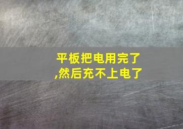 平板把电用完了,然后充不上电了