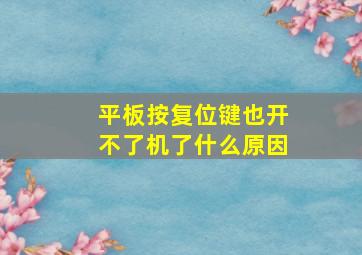 平板按复位键也开不了机了什么原因