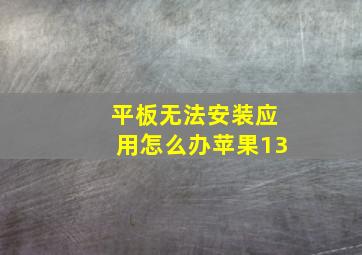 平板无法安装应用怎么办苹果13