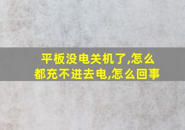 平板没电关机了,怎么都充不进去电,怎么回事