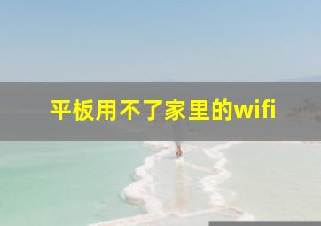 平板用不了家里的wifi