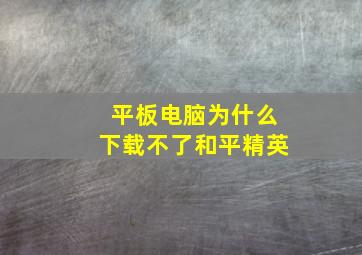 平板电脑为什么下载不了和平精英