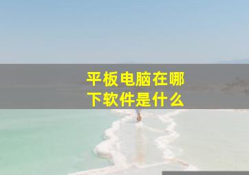 平板电脑在哪下软件是什么