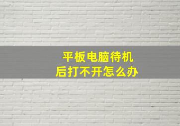 平板电脑待机后打不开怎么办