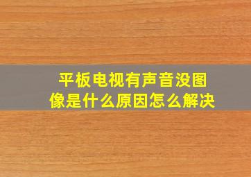 平板电视有声音没图像是什么原因怎么解决