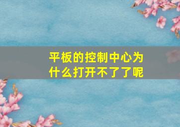 平板的控制中心为什么打开不了了呢