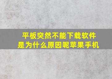 平板突然不能下载软件是为什么原因呢苹果手机