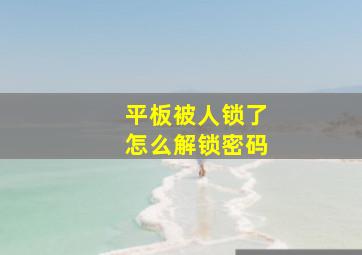 平板被人锁了怎么解锁密码