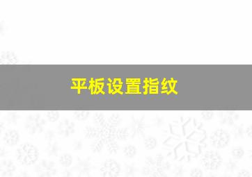 平板设置指纹