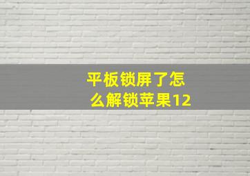 平板锁屏了怎么解锁苹果12