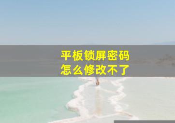 平板锁屏密码怎么修改不了