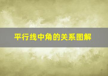 平行线中角的关系图解