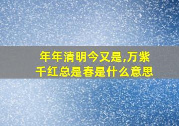 年年清明今又是,万紫千红总是春是什么意思