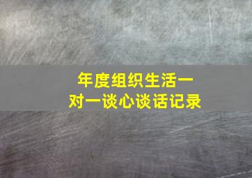 年度组织生活一对一谈心谈话记录