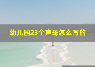 幼儿园23个声母怎么写的