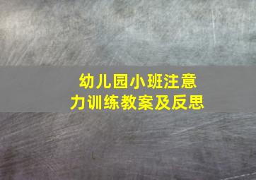 幼儿园小班注意力训练教案及反思