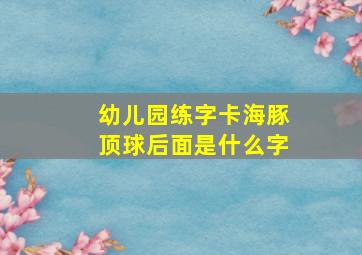 幼儿园练字卡海豚顶球后面是什么字