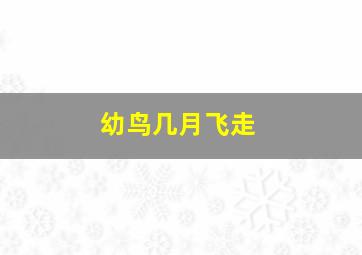 幼鸟几月飞走