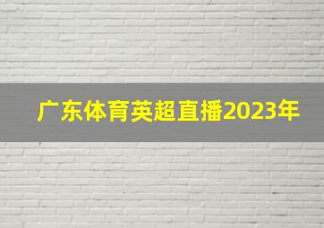 广东体育英超直播2023年