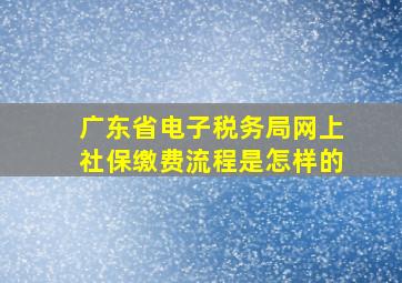 广东省电子税务局网上社保缴费流程是怎样的