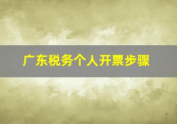 广东税务个人开票步骤