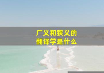 广义和狭义的翻译学是什么