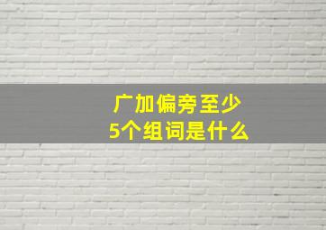 广加偏旁至少5个组词是什么