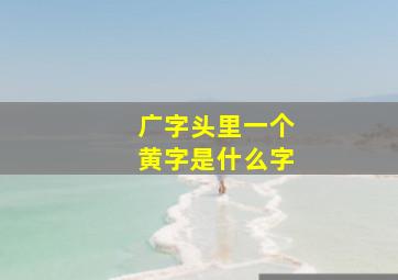 广字头里一个黄字是什么字