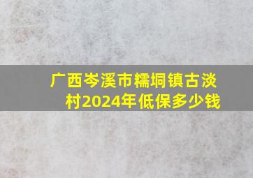 广西岑溪市糯垌镇古淡村2024年低保多少钱