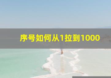 序号如何从1拉到1000