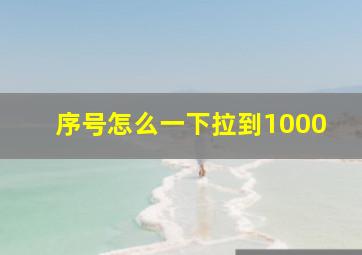 序号怎么一下拉到1000