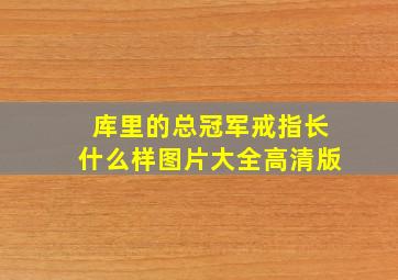 库里的总冠军戒指长什么样图片大全高清版