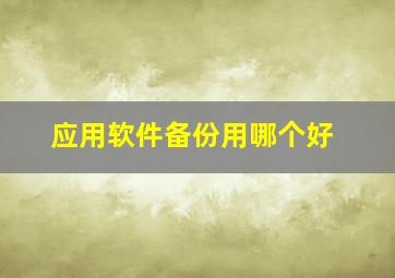 应用软件备份用哪个好