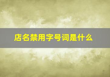 店名禁用字号词是什么