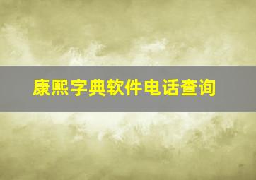 康熙字典软件电话查询