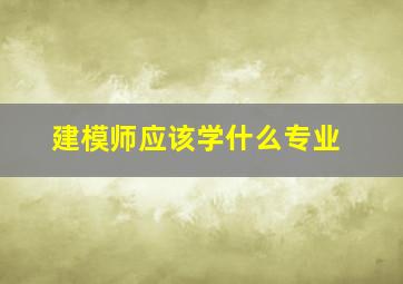 建模师应该学什么专业