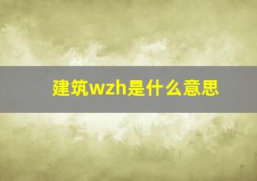 建筑wzh是什么意思