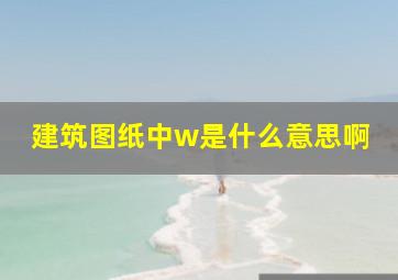 建筑图纸中w是什么意思啊