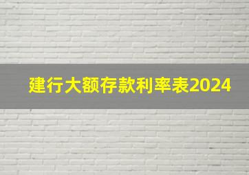 建行大额存款利率表2024