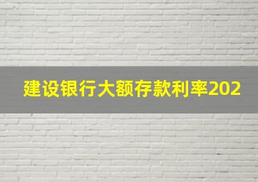 建设银行大额存款利率202