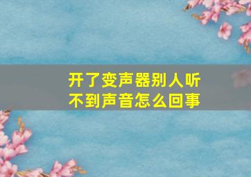 开了变声器别人听不到声音怎么回事