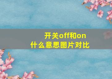 开关off和on什么意思图片对比