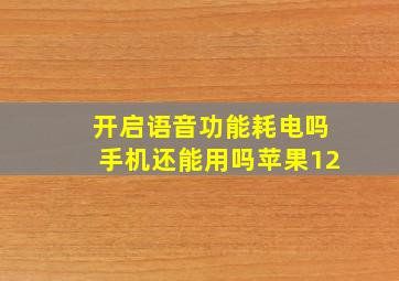 开启语音功能耗电吗手机还能用吗苹果12