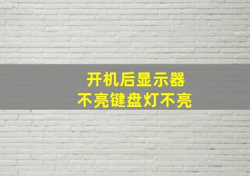 开机后显示器不亮键盘灯不亮