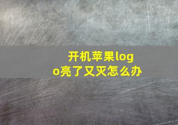 开机苹果logo亮了又灭怎么办