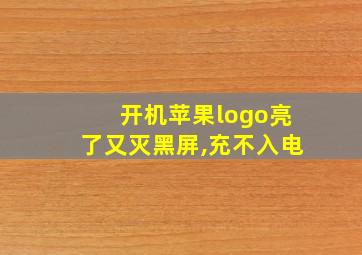 开机苹果logo亮了又灭黑屏,充不入电