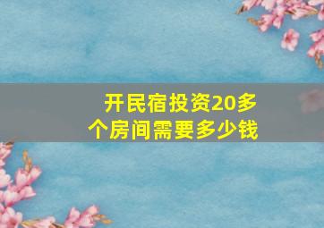 开民宿投资20多个房间需要多少钱