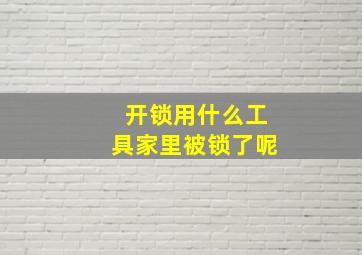 开锁用什么工具家里被锁了呢