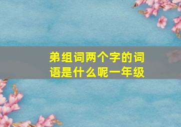 弟组词两个字的词语是什么呢一年级